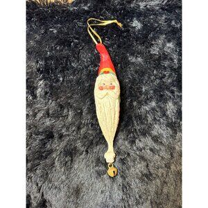 Vintage House of Hatten Santa Claus Head with Bell Christmas Ornament 1994